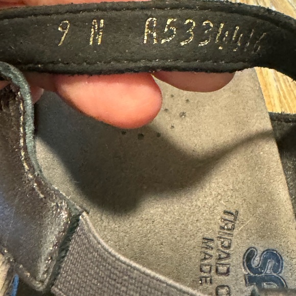 SAS size 9 N metallic leather strappy sandals low heel bronze brown Allegro - Picture 5 of 13